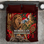 Morocco Independence Day Lion Bedding Set Atlas Mountain Kasbah Heritage