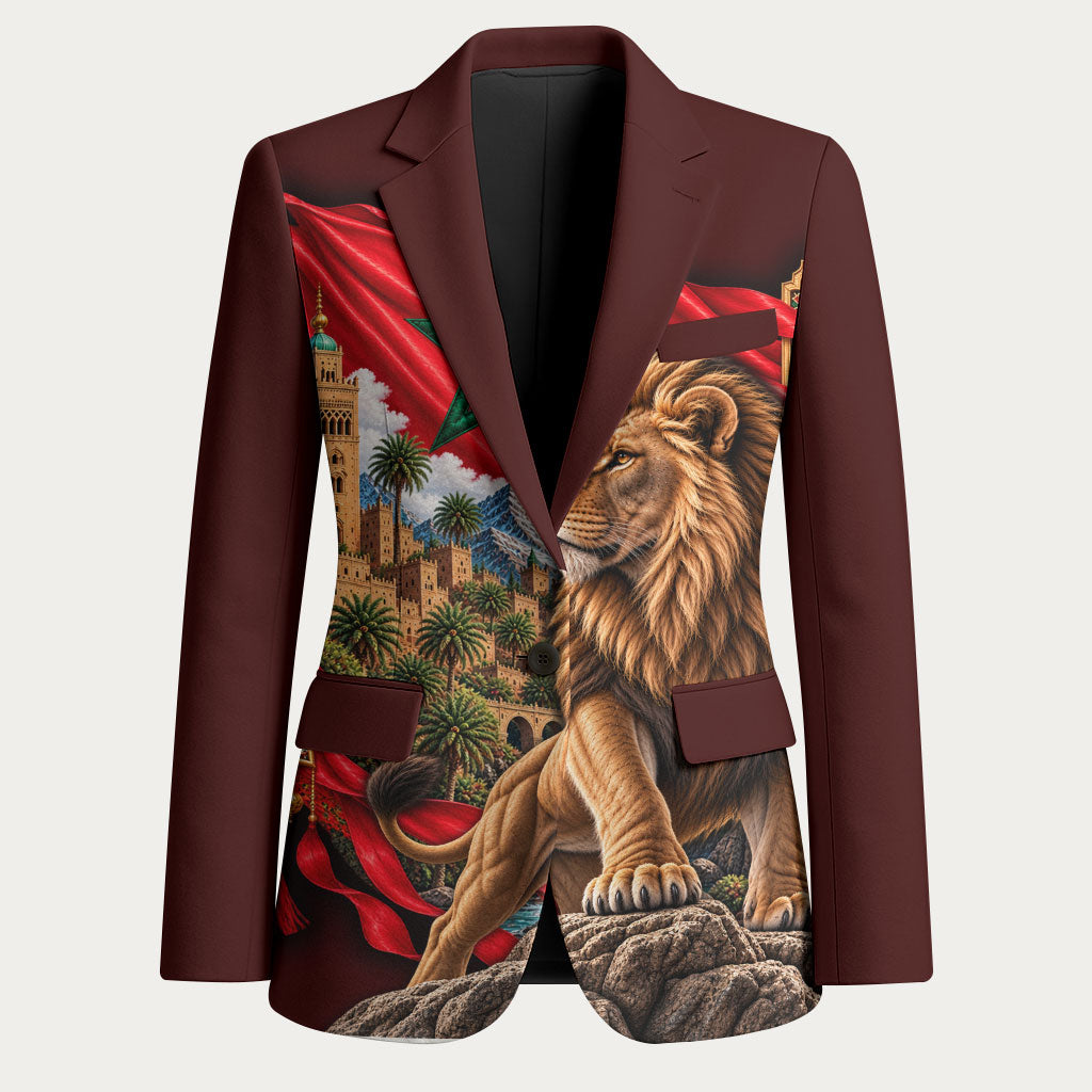 Morocco Independence Day Lion Blazer Atlas Mountain Kasbah Heritage