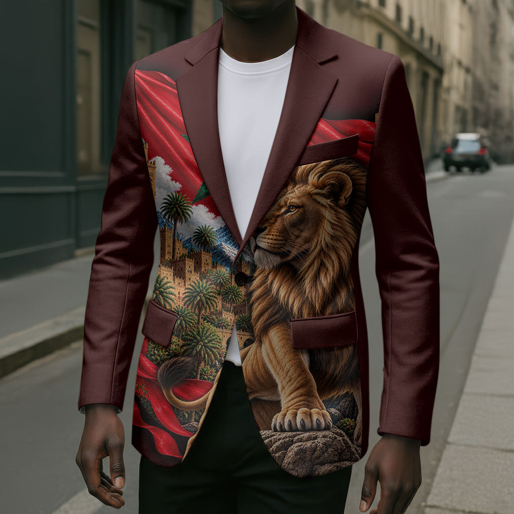 Morocco Independence Day Lion Blazer Atlas Mountain Kasbah Heritage