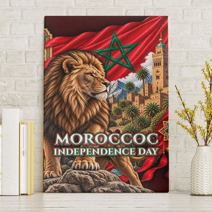 Morocco Independence Day Lion Canvas Wall Art Atlas Mountain Kasbah Heritage