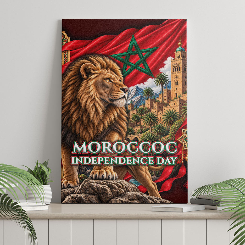Morocco Independence Day Lion Canvas Wall Art Atlas Mountain Kasbah Heritage