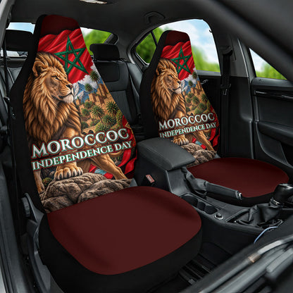 Morocco Independence Day Lion Car Seat Cover Atlas Mountain Kasbah Heritage