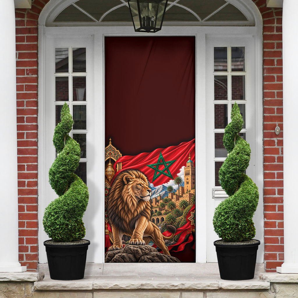 Morocco Independence Day Lion Door Cover Atlas Mountain Kasbah Heritage