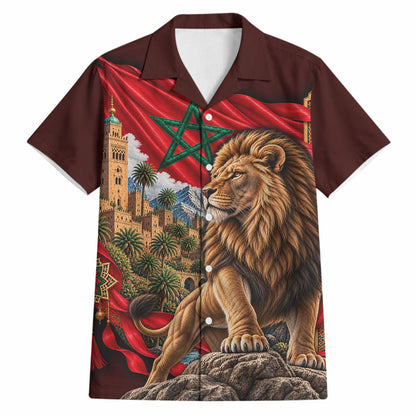 Morocco Independence Day Lion Hawaiian Shirt Atlas Mountain Kasbah Heritage