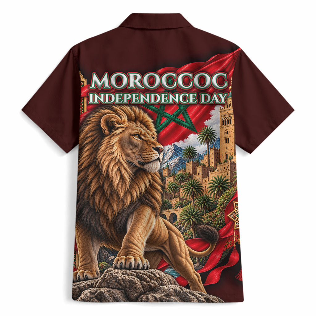Morocco Independence Day Lion Hawaiian Shirt Atlas Mountain Kasbah Heritage