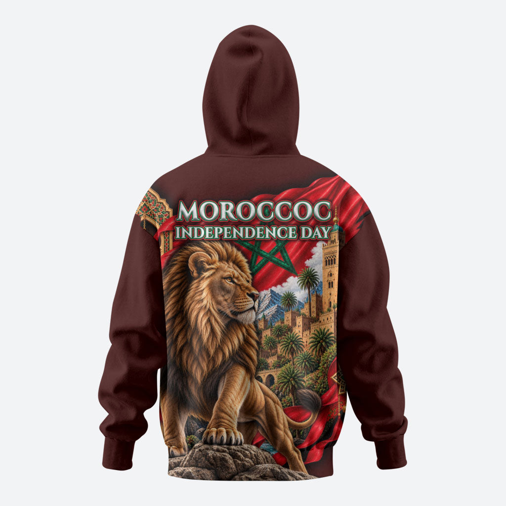 Morocco Independence Day Lion Hoodie Atlas Mountain Kasbah Heritage