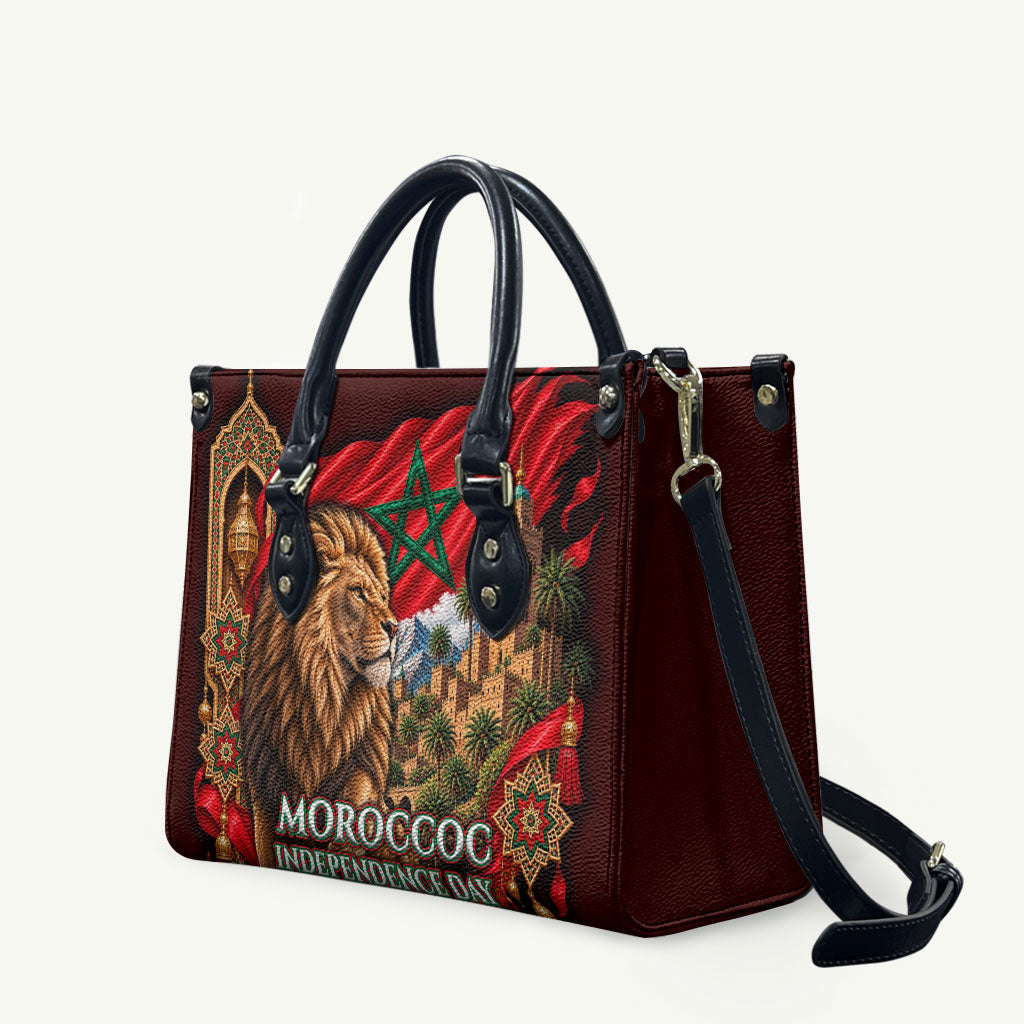 Morocco Independence Day Lion Leather Bag Atlas Mountain Kasbah Heritage