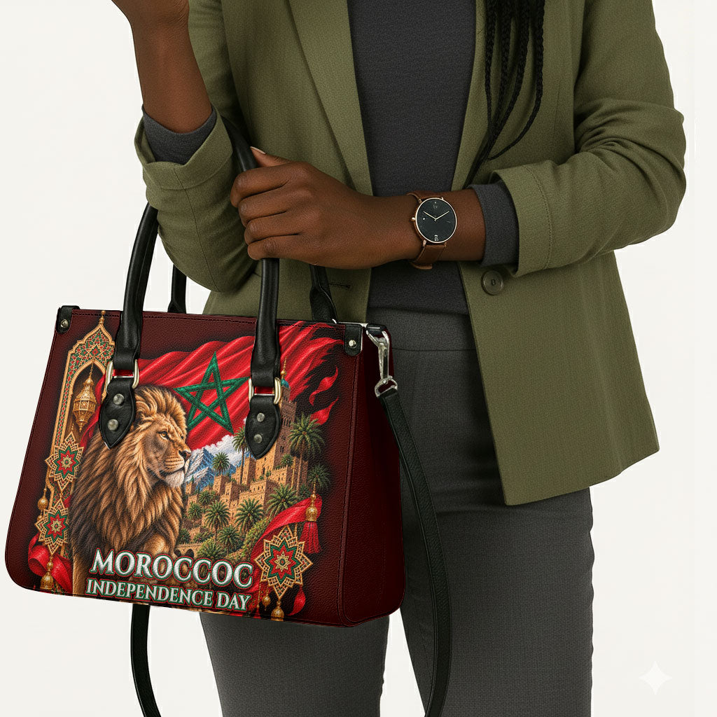 Morocco Independence Day Lion Leather Bag Atlas Mountain Kasbah Heritage