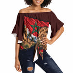 Morocco Independence Day Lion Off Shoulder Wrap Waist Top Atlas Mountain Kasbah Heritage