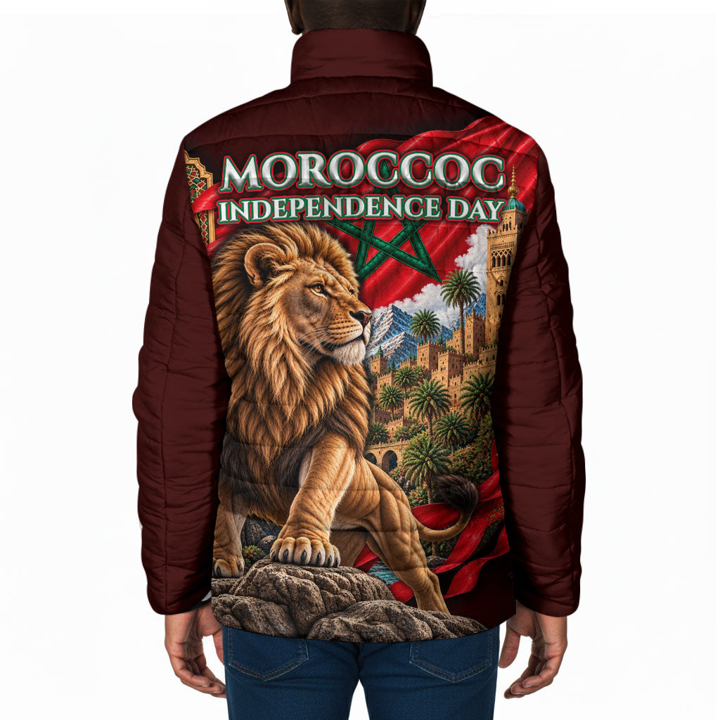 Morocco Independence Day Lion Padded Jacket Atlas Mountain Kasbah Heritage