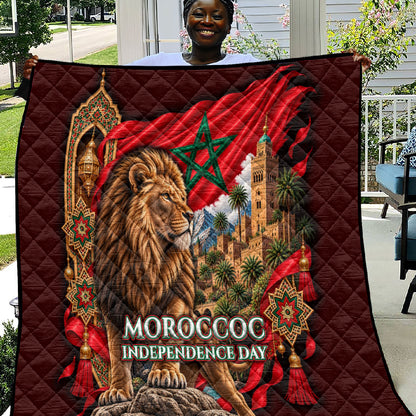 Morocco Independence Day Lion Quilt Atlas Mountain Kasbah Heritage