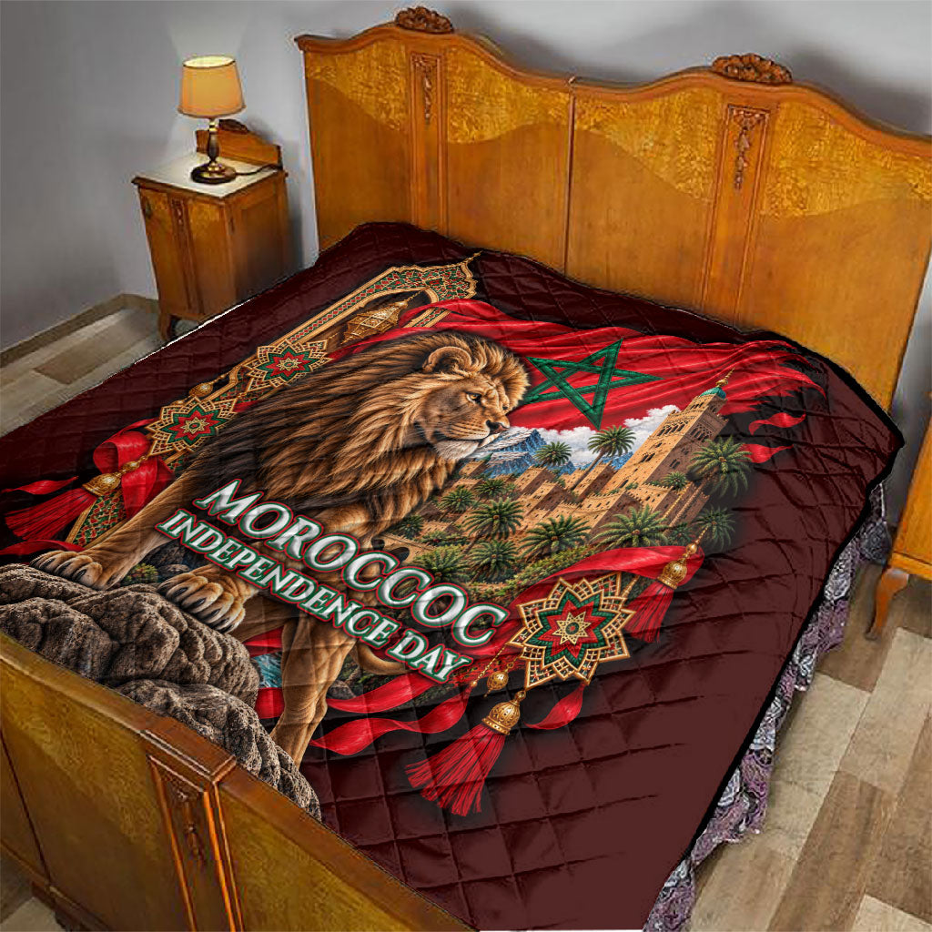 Morocco Independence Day Lion Quilt Atlas Mountain Kasbah Heritage