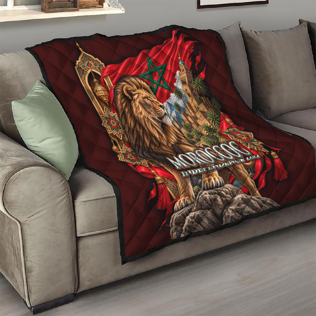 Morocco Independence Day Lion Quilt Atlas Mountain Kasbah Heritage