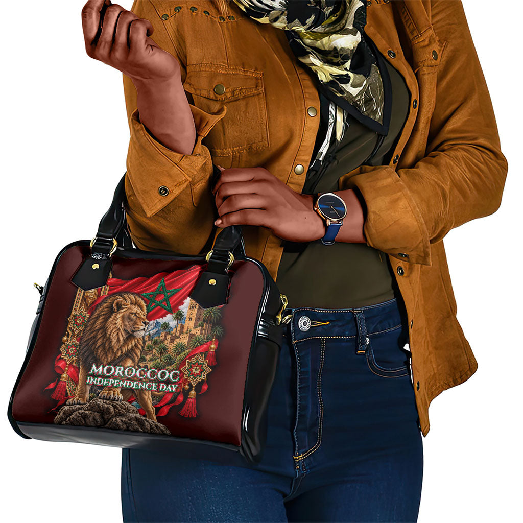 Morocco Independence Day Lion Shoulder Handbag Atlas Mountain Kasbah Heritage