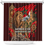 Morocco Independence Day Lion Shower Curtain Atlas Mountain Kasbah Heritage