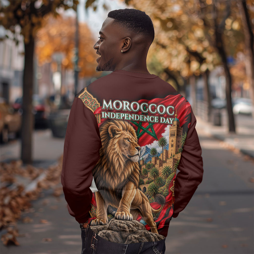 Morocco Independence Day Lion Sweatshirt Atlas Mountain Kasbah Heritage