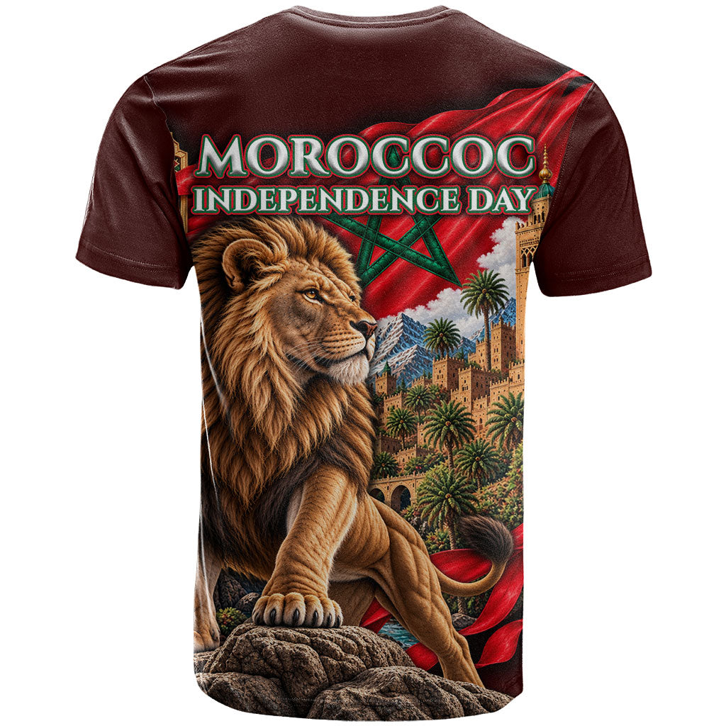 Morocco Independence Day Lion T shirt Atlas Mountain Kasbah Heritage