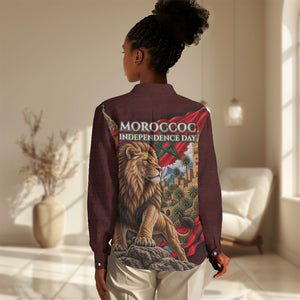 Morocco Independence Day Lion Women Casual Shirt Atlas Mountain Kasbah Heritage