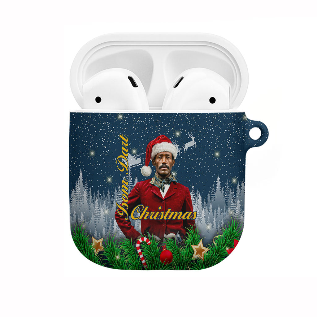 Isom Dart Christmas AirPods Case Black Cowboy  Santa Western Snow Winter