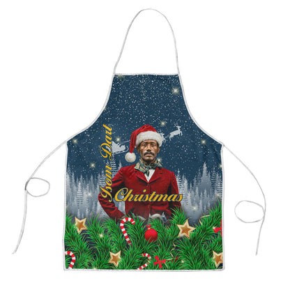 Isom Dart Christmas Apron Black Cowboy  Santa Western Snow Winter