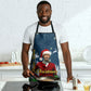 Isom Dart Christmas Apron Black Cowboy  Santa Western Snow Winter
