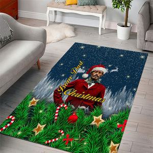 Isom Dart Christmas Area Rug Black Cowboy  Santa Western Snow Winter