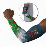 Isom Dart Christmas Arm Sleeves Black Cowboy  Santa Western Snow Winter