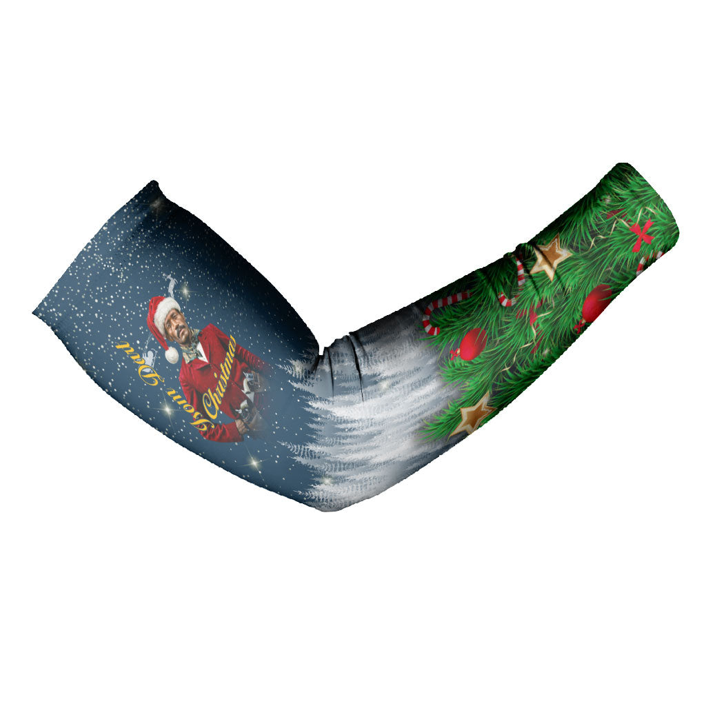 Isom Dart Christmas Arm Sleeves Black Cowboy  Santa Western Snow Winter