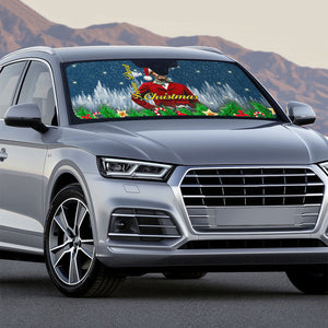 Isom Dart Christmas Auto Sun Shade Black Cowboy  Santa Western Snow Winter