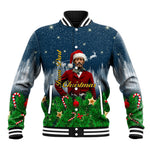 Isom Dart Christmas Baseball Jacket Black Cowboy  Santa Western Snow Winter