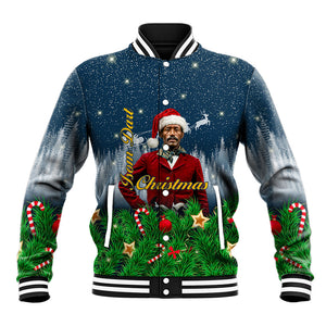 Isom Dart Christmas Baseball Jacket Black Cowboy  Santa Western Snow Winter