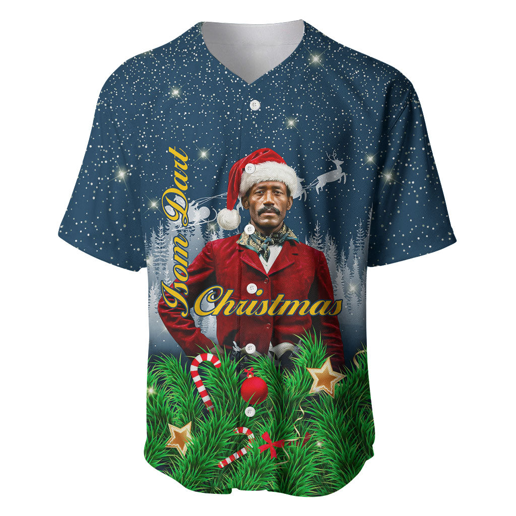 Isom Dart Christmas Baseball Jersey Black Cowboy  Santa Western Snow Winter