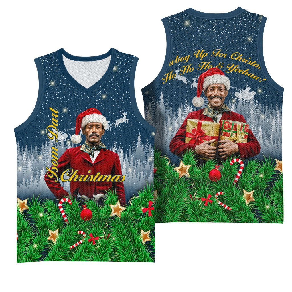 Isom Dart Christmas Basketball Jersey Black Cowboy  Santa Western Snow Winter