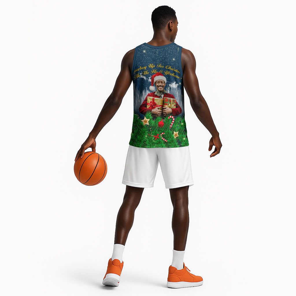 Isom Dart Christmas Basketball Jersey Black Cowboy  Santa Western Snow Winter