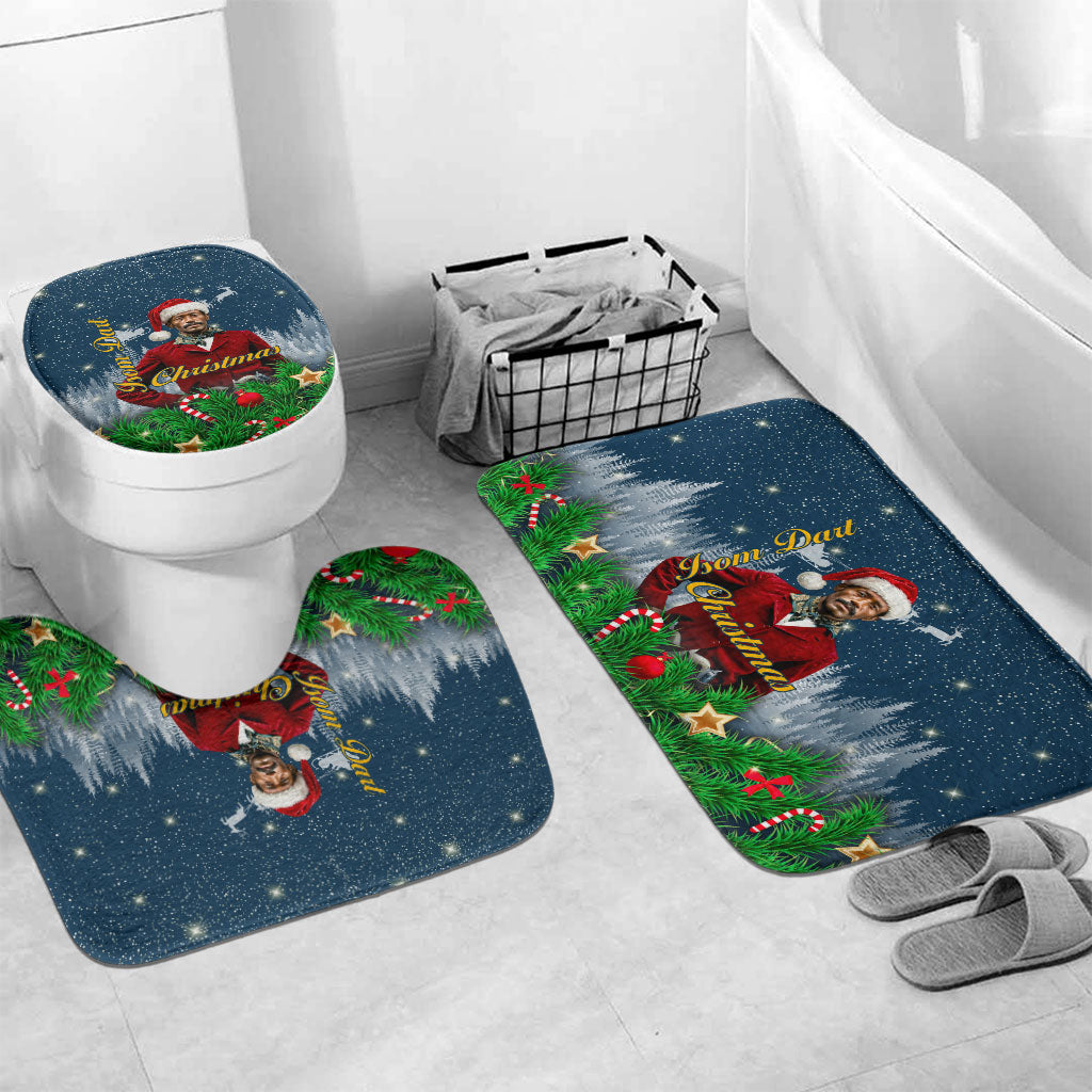 Isom Dart Christmas Bathroom Set Black Cowboy  Santa Western Snow Winter