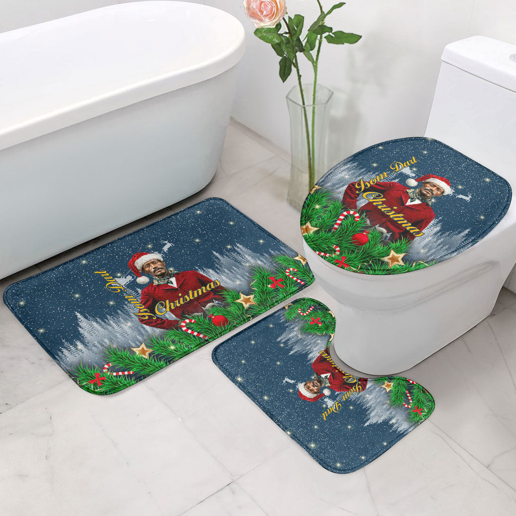 Isom Dart Christmas Bathroom Set Black Cowboy  Santa Western Snow Winter