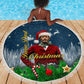 Isom Dart Christmas Beach Blanket Black Cowboy  Santa Western Snow Winter