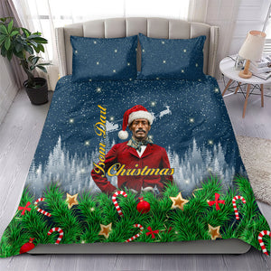 Isom Dart Christmas Bedding Set Black Cowboy  Santa Western Snow Winter