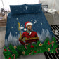 Isom Dart Christmas Bedding Set Black Cowboy  Santa Western Snow Winter
