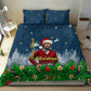 Isom Dart Christmas Bedding Set Black Cowboy  Santa Western Snow Winter