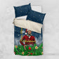 Isom Dart Christmas Bedding Set Black Cowboy  Santa Western Snow Winter