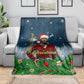 Isom Dart Christmas Blanket Black Cowboy  Santa Western Snow Winter