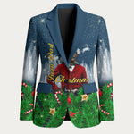 Isom Dart Christmas Blazer Black Cowboy  Santa Western Snow Winter