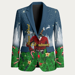 Isom Dart Christmas Blazer Black Cowboy  Santa Western Snow Winter