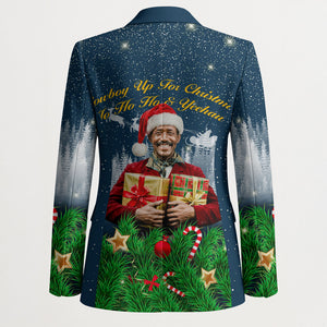 Isom Dart Christmas Blazer Black Cowboy  Santa Western Snow Winter