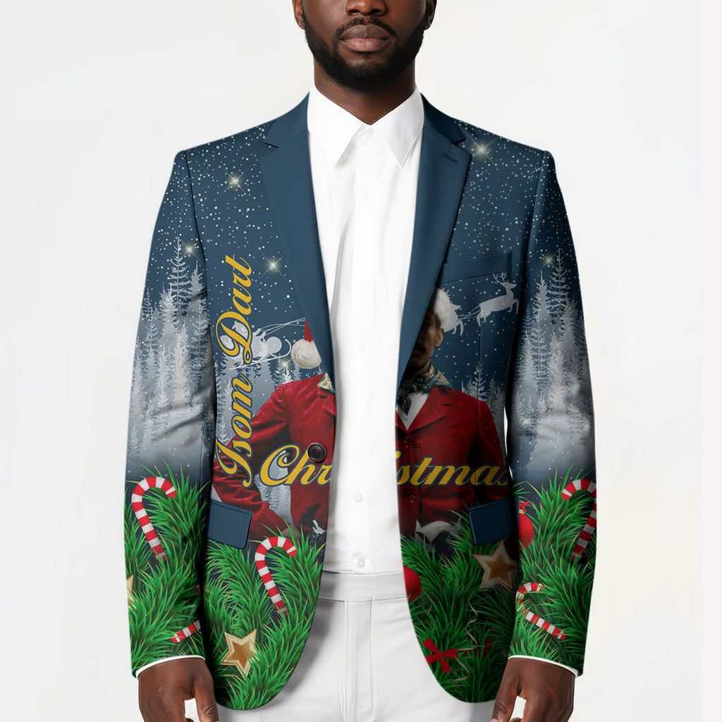 Isom Dart Christmas Blazer Black Cowboy  Santa Western Snow Winter
