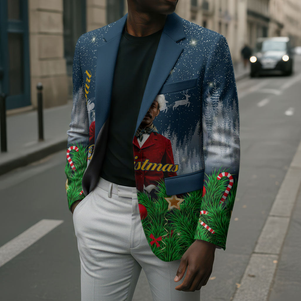 Isom Dart Christmas Blazer Black Cowboy  Santa Western Snow Winter