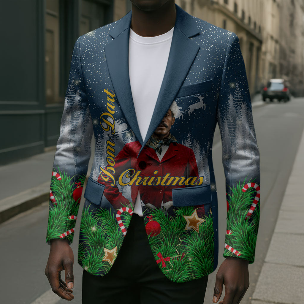 Isom Dart Christmas Blazer Black Cowboy  Santa Western Snow Winter