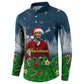 Isom Dart Christmas Button Sweatshirt Black Cowboy  Santa Western Snow Winter