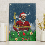 Isom Dart Christmas Canvas Wall Art Black Cowboy  Santa Western Snow Winter